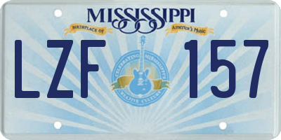 MS license plate LZF157