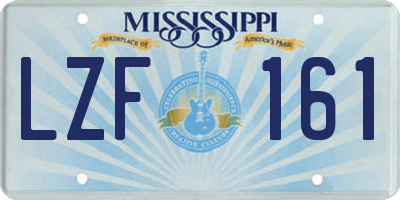 MS license plate LZF161