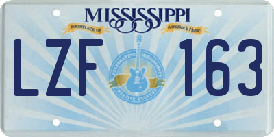 MS license plate LZF163