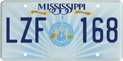 MS license plate LZF168