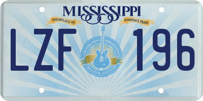 MS license plate LZF196