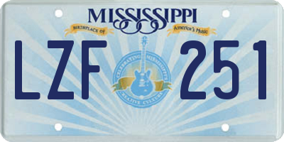 MS license plate LZF251