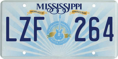MS license plate LZF264