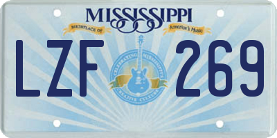 MS license plate LZF269