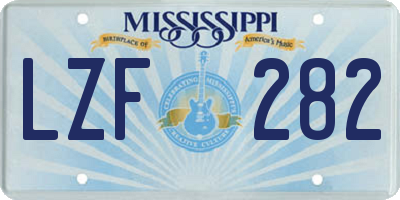 MS license plate LZF282