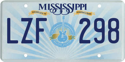 MS license plate LZF298