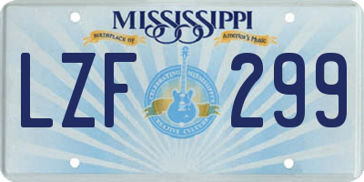 MS license plate LZF299