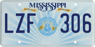 MS license plate LZF306