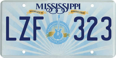MS license plate LZF323