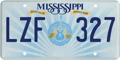 MS license plate LZF327