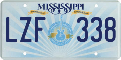 MS license plate LZF338
