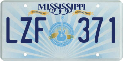 MS license plate LZF371