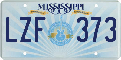 MS license plate LZF373