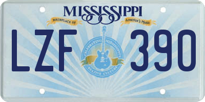 MS license plate LZF390