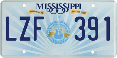 MS license plate LZF391