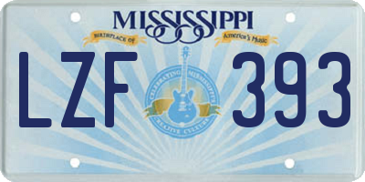 MS license plate LZF393