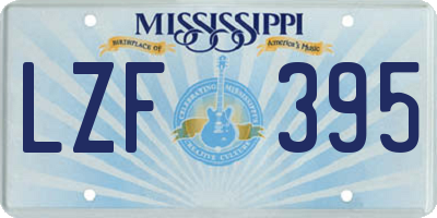 MS license plate LZF395