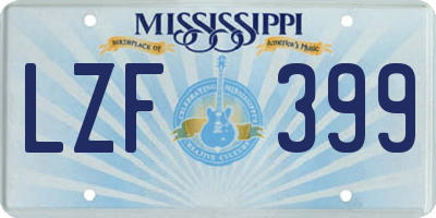 MS license plate LZF399