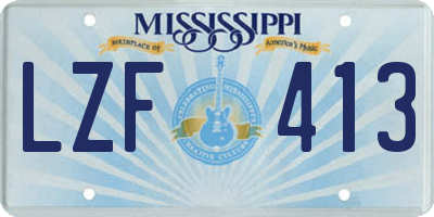 MS license plate LZF413