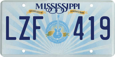 MS license plate LZF419