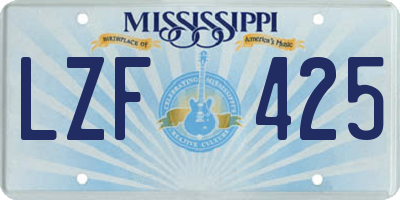MS license plate LZF425