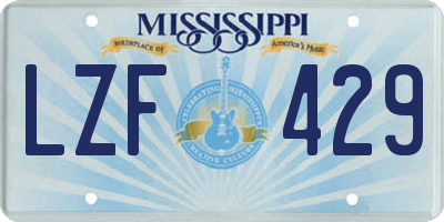 MS license plate LZF429