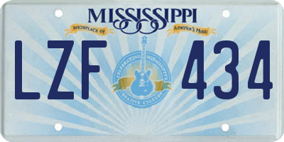 MS license plate LZF434