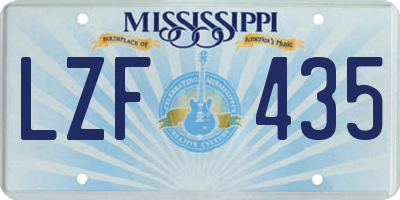 MS license plate LZF435