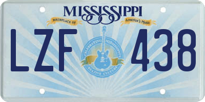 MS license plate LZF438