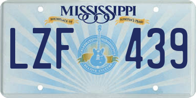 MS license plate LZF439