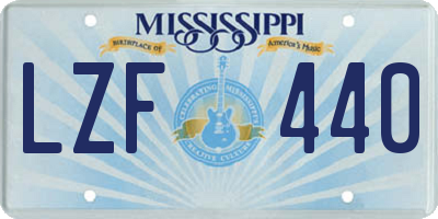 MS license plate LZF440