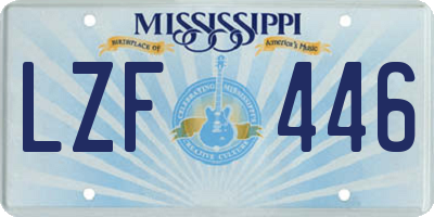 MS license plate LZF446