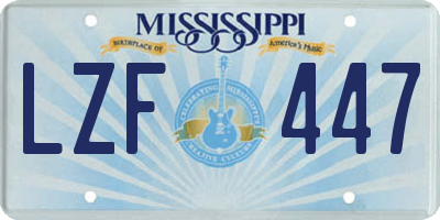 MS license plate LZF447