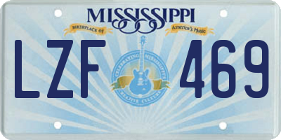 MS license plate LZF469