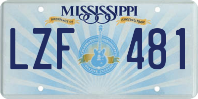 MS license plate LZF481
