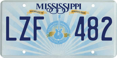 MS license plate LZF482