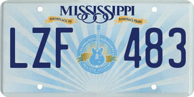 MS license plate LZF483