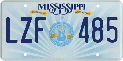 MS license plate LZF485