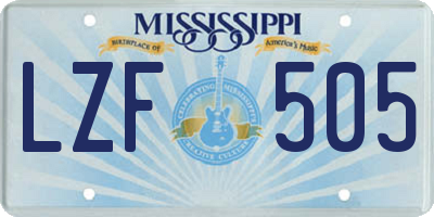 MS license plate LZF505