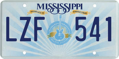 MS license plate LZF541