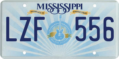 MS license plate LZF556