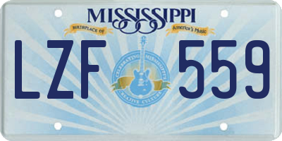 MS license plate LZF559
