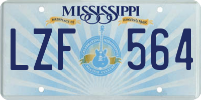 MS license plate LZF564