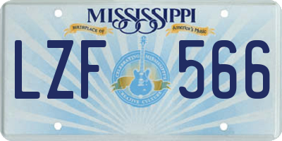 MS license plate LZF566