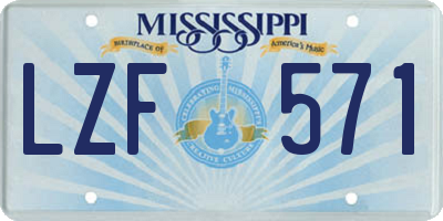 MS license plate LZF571