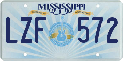 MS license plate LZF572