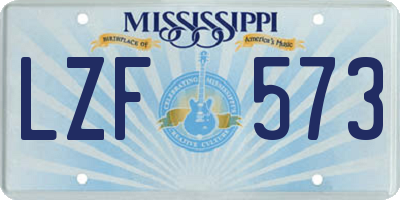 MS license plate LZF573