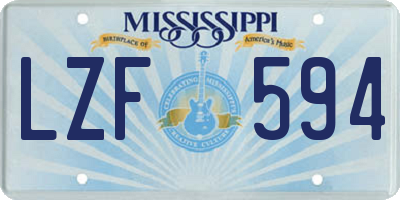 MS license plate LZF594