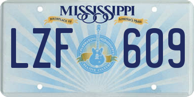 MS license plate LZF609