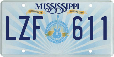 MS license plate LZF611